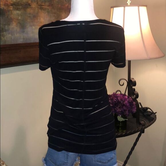 Calvin Klein Sheer Stripe Top - Picture 6 of 6
